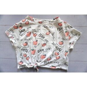 Bershka BSKGirl Peach Life Crop Top Tee - Size S